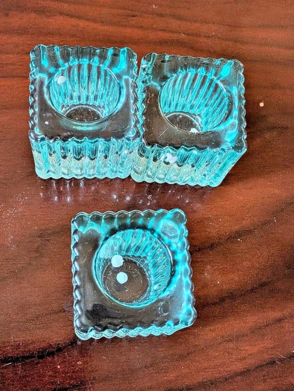 New 12 Pcs Vintage Taper Candles Glass Holder Set